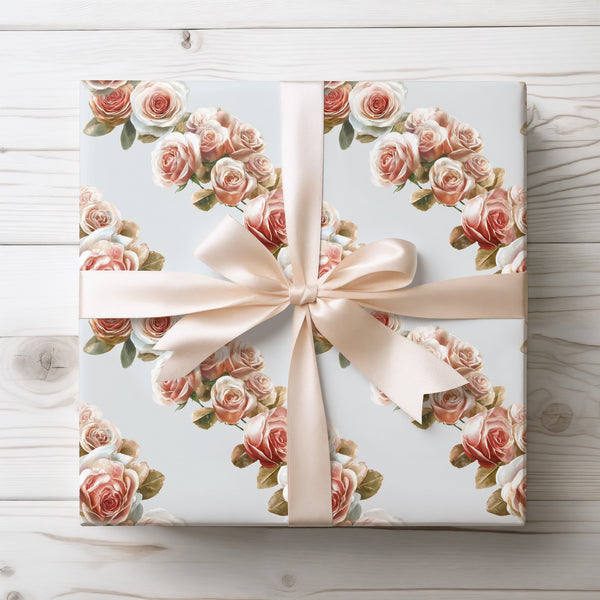 Eternal Blush - Rose Bouquet Wrapping Paper