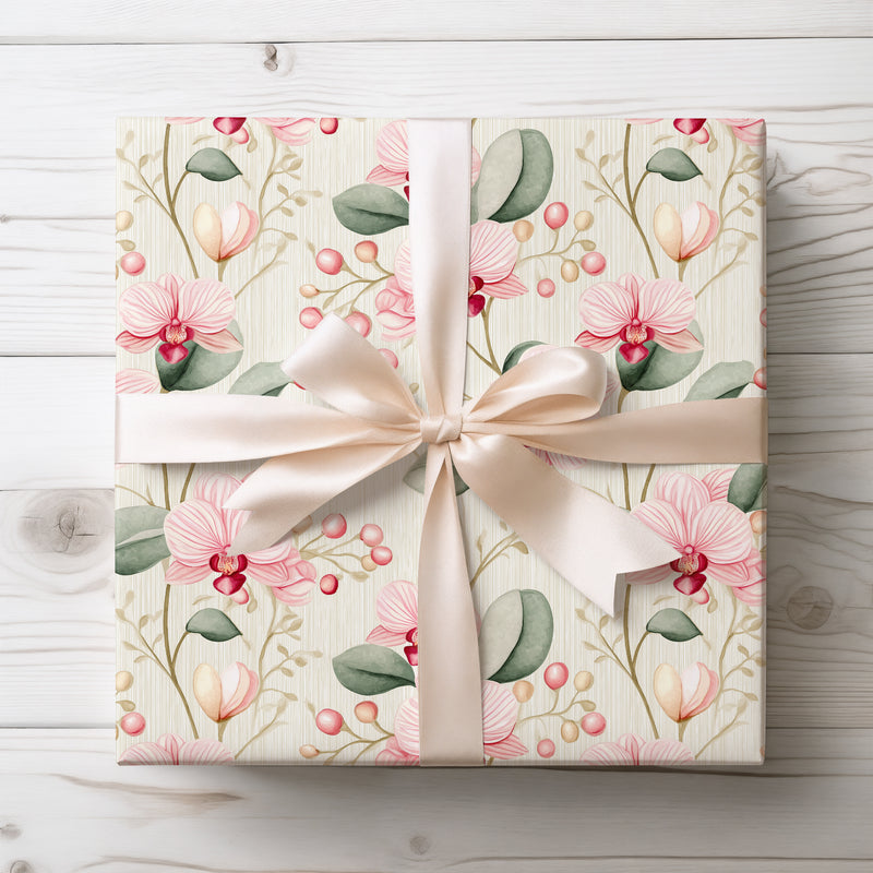 Petal Bliss - Pink Orchid Wrapping Paper