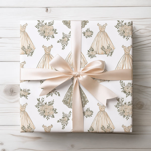 RoseGala – Romantic Dress Bouquet Wrapping Paper