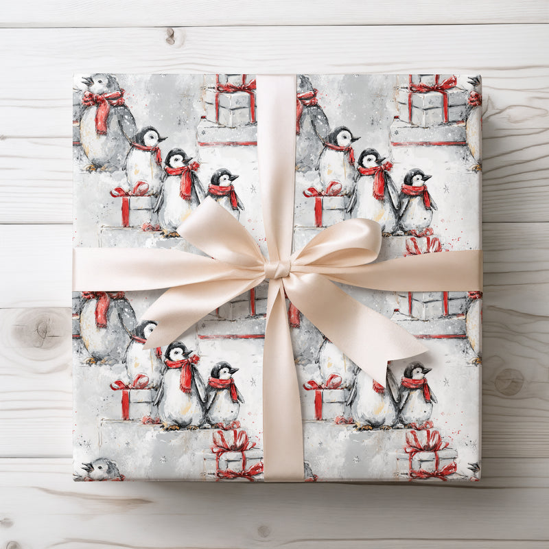 ArcticWhimsy – Penguin Christmas Wrapping Paper