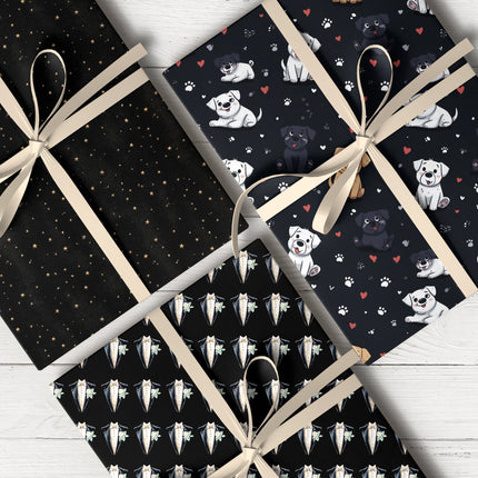 Black wrapping paper with minimalist style