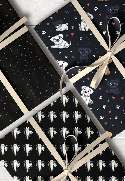 Black wrapping paper with minimalist style