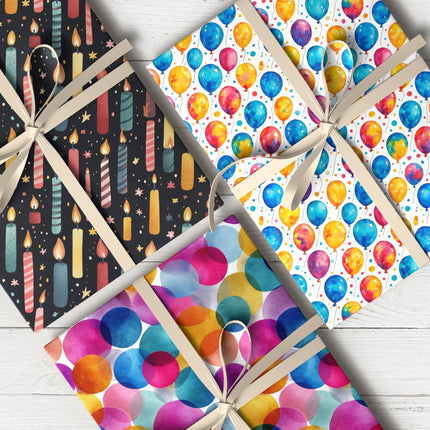 Colorful birthday gift wrap for celebrations