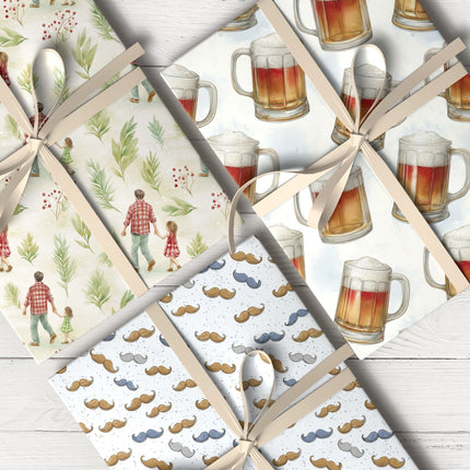 Gift wrap for dad with modern masculine design