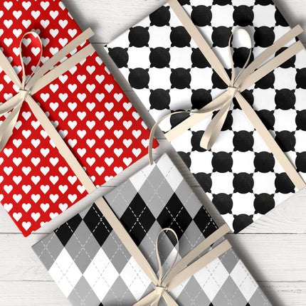 Geometric wrapping paper with abstract and modern patterns