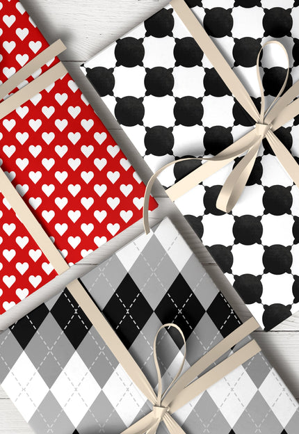 Geometric wrapping paper with abstract and modern patterns