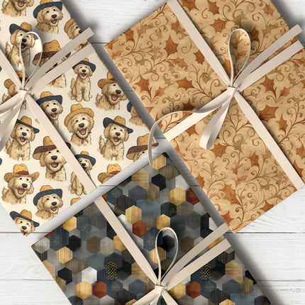 Gold wrapping paper with metallic sheen