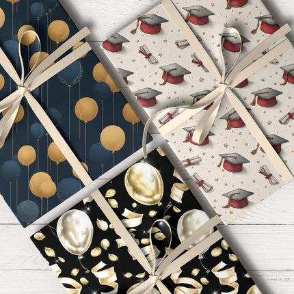 Gift wrap for graduates with celebratory design