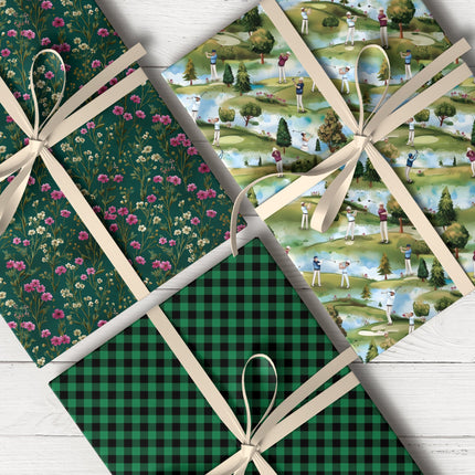 Eco-friendly green wrapping paper roll