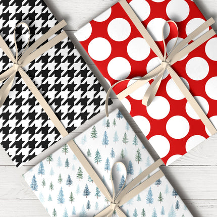 Minimalist wrapping paper in neutral and simple patterns