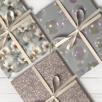 Sophisticated silver & grey wrapping