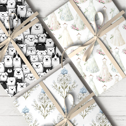 White wrapping paper with elegant look