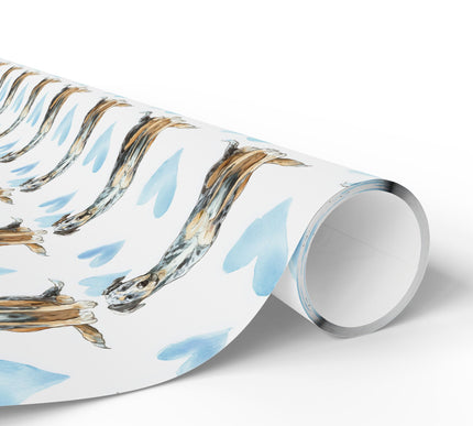 Skystone Paws – Catahoula Leopard Dog Hearts wrapping paper