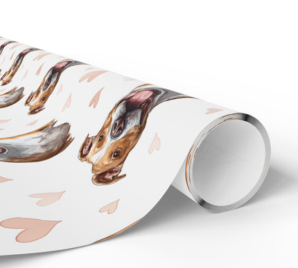 Heartbound Titan – Romantic American Bully Portrait wrapping paper