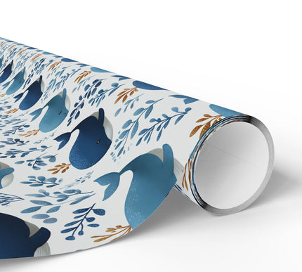 Whalelune – Cute Blue Whale Ocean Wrapping Paper
