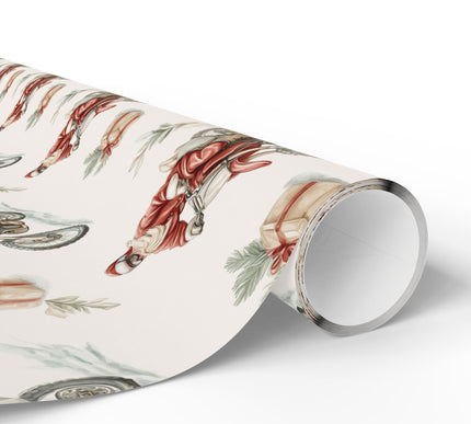 FrostRider Dash – Santa on a Motocross Bike with Gifts Wrapping Paper