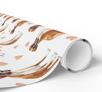 Amberpaws Grace – Boxer watercolor hearts wrapping paper