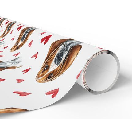 Houndheart Grace – American English Coonhound Dog Hearts wrapping paper