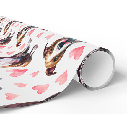 Pitheart Color – American Pit Bull Terrier Dog Hearts wrapping paper