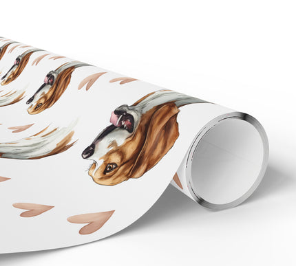 Gentle Trailheart – Romantic American Foxhound Side Portrait wrapping paper