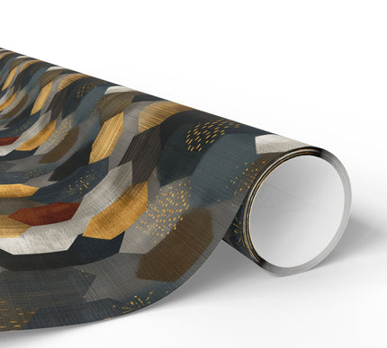 Golden Nexus Mosaic – modern hexagon gift wrap