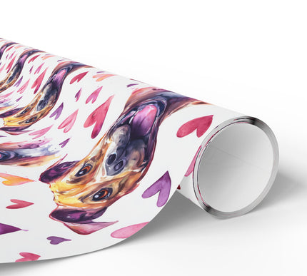 Smilebark – Brown Staffie Valentine wrapping paper