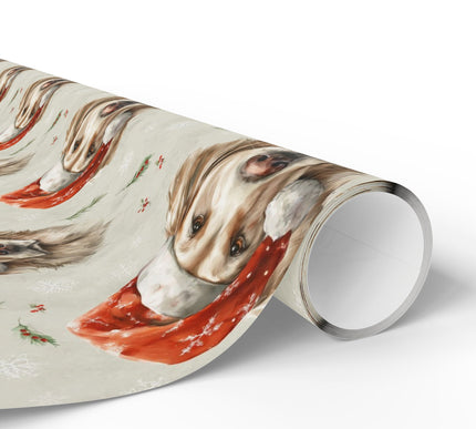 Festive Gilded Light - Golden Retriever Christmas Gift Wrap