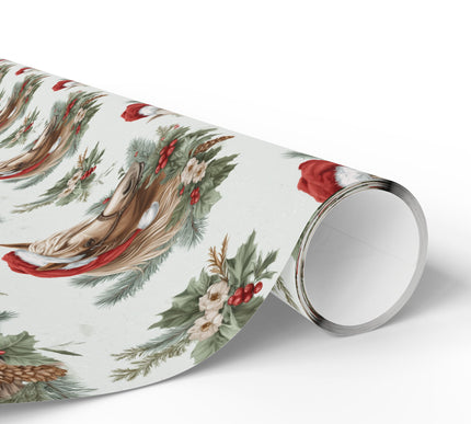Snowpine Stables – Rustic Horse & Pinecone Holiday Wrapping Paper