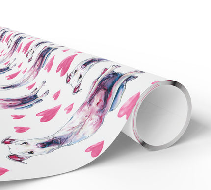 Tenderpup Bloom – White Pit Bull Hearts wrapping paper