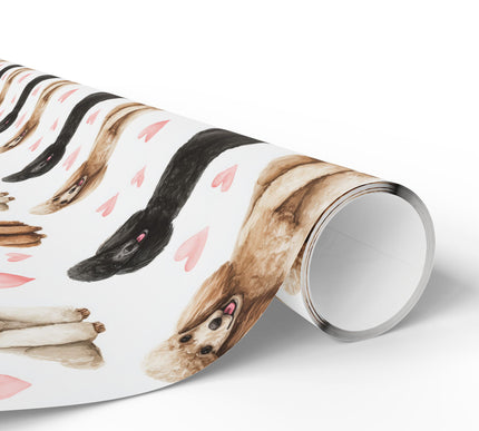 Curly Heart Charm – Poodle Love Hearts wrapping paper