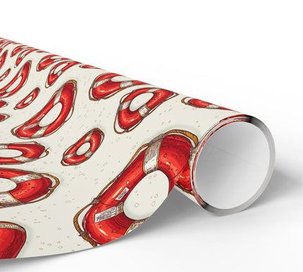 Floatward – Nautical Lifesaver Ring Pattern Wrapping Paper