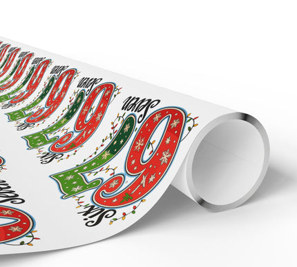 BlitzenDigits – Whimsical Christmas 6 7 Numbers Wrapping paper