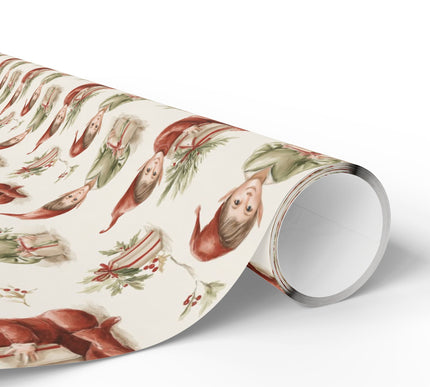 Joyful Workshop Elves - Whimsical Christmas Gift Wrap