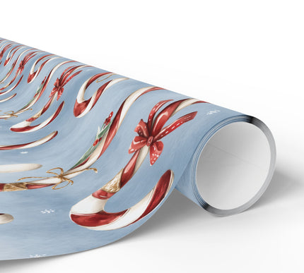 Peppermint Parade - Festive Candy Cane Christmas Gift Wrap