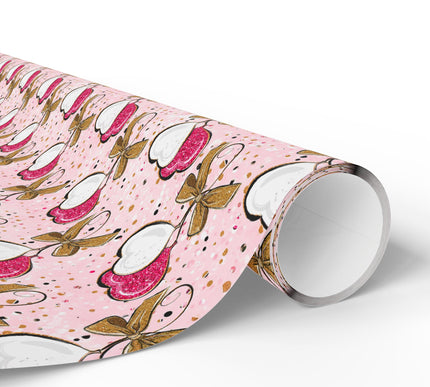 Gilded Hearts Duo – Glitter Heart Balloons wrapping paper