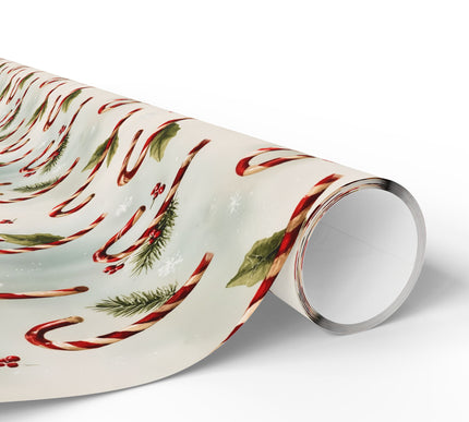 Snowy Sticks - Candy Cane Christmas Wrapping Paper