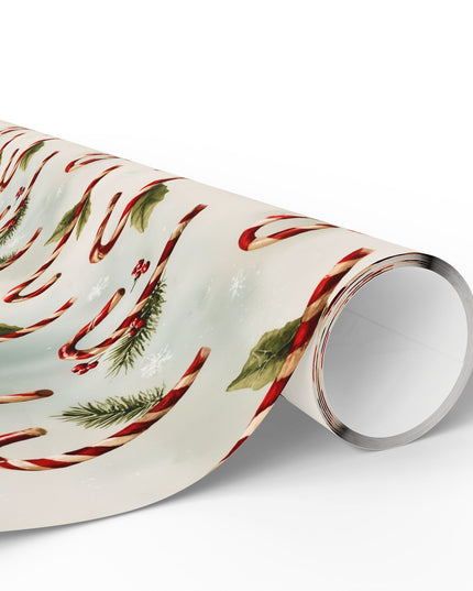 Snowy Sticks - Candy Cane Christmas Wrapping Paper