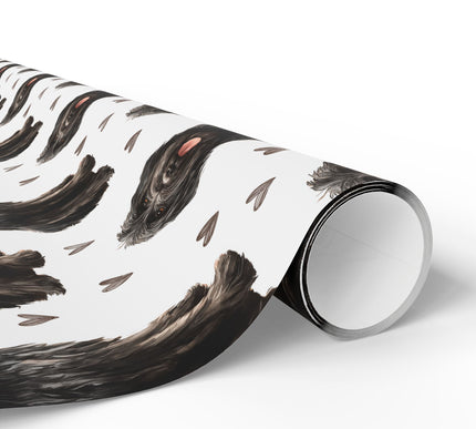 Midnight Pawlace – Black Russian Terrier love wrapping paper