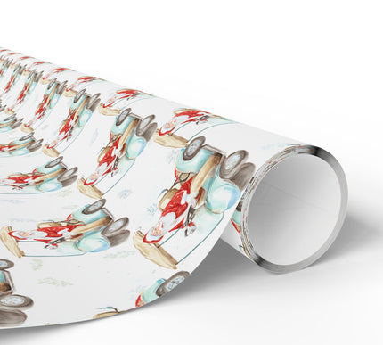 SantaDrive – Santa in Golf Cart Wrapping Paper