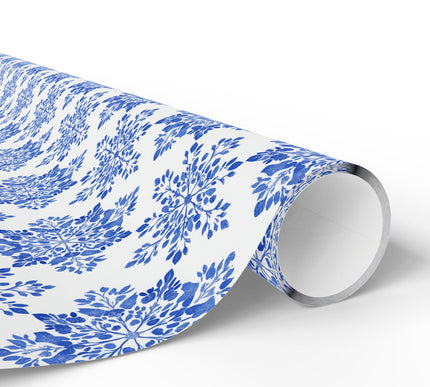 Frostbloom – Blue Snowflake Wrapping Paper