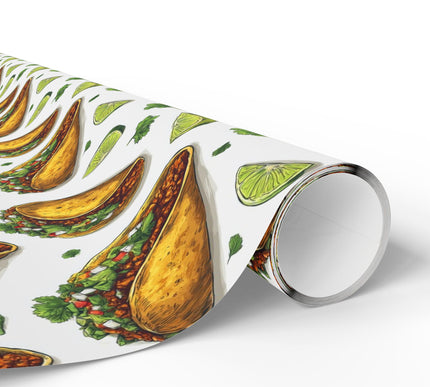 Cilantro Fiesta - Colorful Tacos Pattern Wrapping Paper