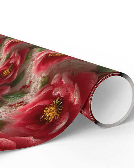 Petals of Elegance - Luxurious 3D Floral Lace Fantasy Wrapping Paper