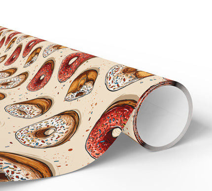 Frostloop – Pink & White Donuts with Sprinkles Wrapping Paper
