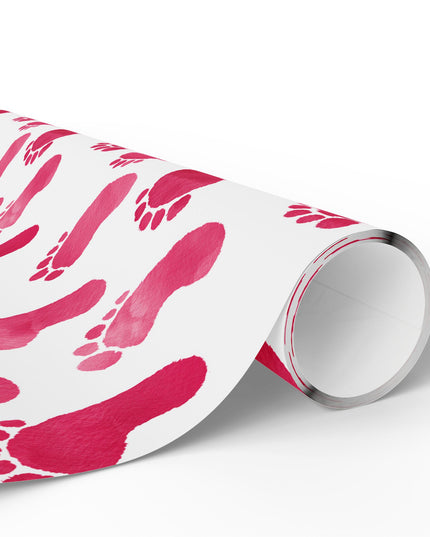 Blushstep – Soft Pink Baby Footprint Watercolor Wrapping Paper