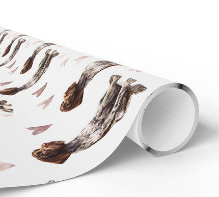 Rustfield Soul – German Wirehaired Pointer watercolor hearts wrapping paper