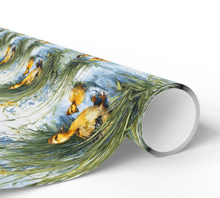 Reedlings - Duck Family In Water With Reeds Wrapping Paper