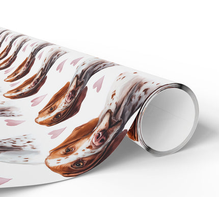 Blushmark Gaze – English Pointer watercolor hearts wrapping paper