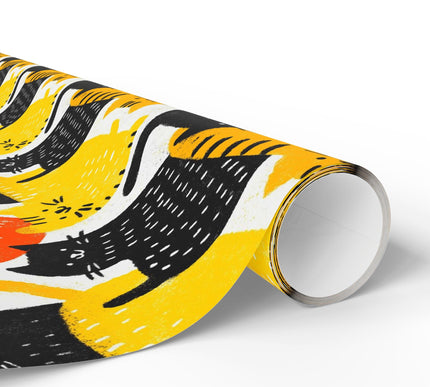 Feline Frost Fest - Colorful Cat Fantasy Wrapping Paper
