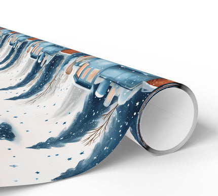Starlit Rails - Watercolor Train Wrapping Paper