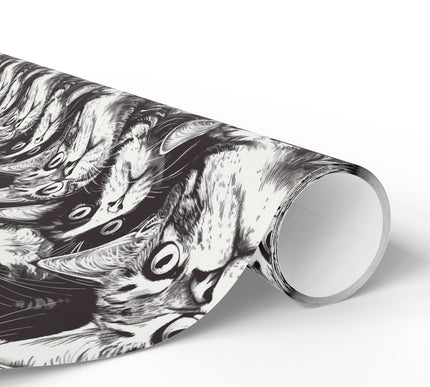 Meow Mood - Funny Black and White Cat Wrapping Paper